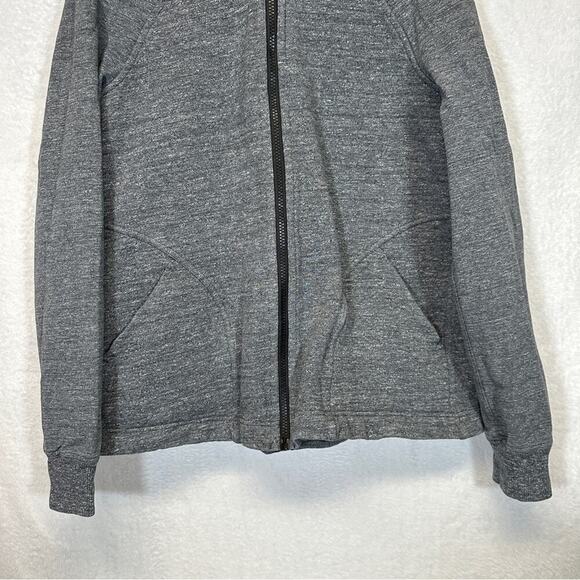 Lululemon Pleat To Street Bomber Jacket in Heathered Snow Slub Coal Size 6 - Picture 4 of 9